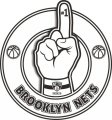 Number One Hand Brooklyn Nets logo decal sticker
