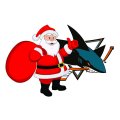 San Jose Sharks Santa Claus Logo Sticker Heat Transfer