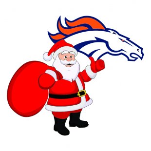 Denver Broncos Santa Claus Logo Sticker Heat Transfer