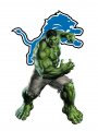 Detroit Lions Hulk Logo Sticker Heat Transfer