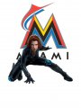 Miami Marlins Black Widow Logo Sticker Heat Transfer