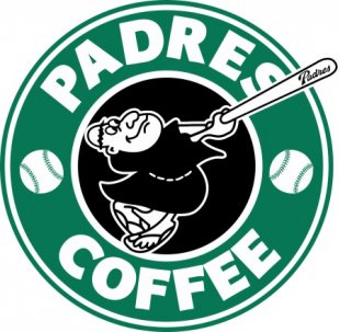 San Diego Padres Starbucks Coffee Logo Sticker Heat Transfer