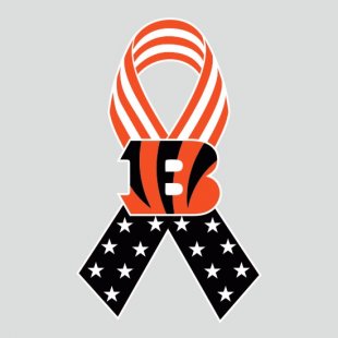 Cincinnati Bengals Ribbon American Flag logo decal sticker