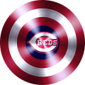 Captain American Shield With Cincinnati Reds Logo Sticker Heat Transfer