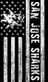 San Jose Sharks Black And White American Flag logo Sticker Heat Transfer