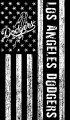 Los Angeles Dodgers Black And White American Flag logo decal sticker