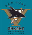 San Jose Sharks 1996 97 Anniversary Logo decal sticker