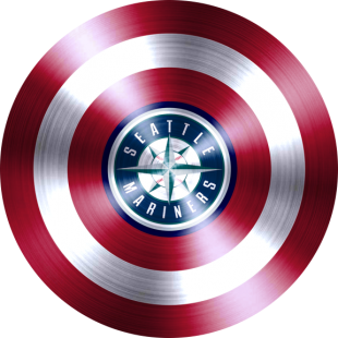 Captain American Shield With Seattle Mariners Logo decal sticker