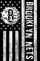 Brooklyn Nets Black And White American Flag logo decal sticker