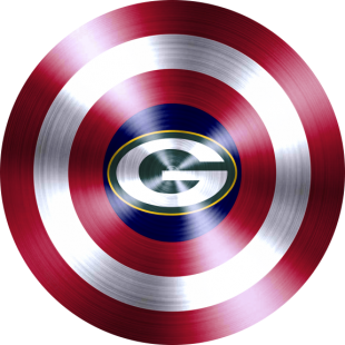 Captain American Shield With Green Bay Packers Logo Sticker Heat Transfer