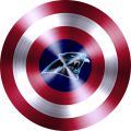 Captain American Shield With Carolina Panthers Logo Sticker Heat Transfer