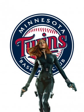 Minnesota Twins Black Widow Logo Sticker Heat Transfer