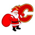 Calgary Flames Santa Claus Logo Sticker Heat Transfer