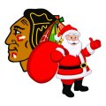 Chicago Blackhawks Santa Claus Logo Sticker Heat Transfer