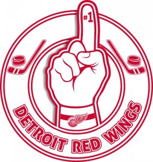 Number One Hand Detroit Red Wings logo Sticker Heat Transfer