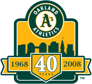 Oakland Athletics 2008 Anniversary Logo Sticker Heat Transfer