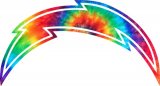 Los Angeles Chargers rainbow spiral tie-dye logo decal sticker