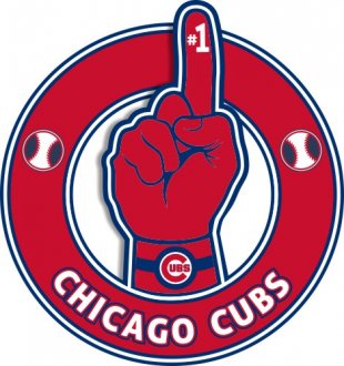 Number One Hand Chicago Cubs logo decal sticker
