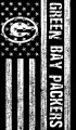 Green Bay Packers Black And White American Flag logo decal sticker