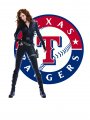 Texas Rangers Black Widow Logo Sticker Heat Transfer