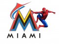 Miami Marlins Spider Man Logo Sticker Heat Transfer