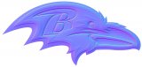 Baltimore Rravens Colorful Embossed Logo Sticker Heat Transfer