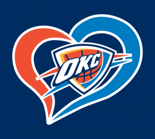 Oklahoma City Thunder Heart Logo Sticker Heat Transfer