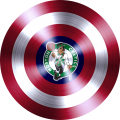 Captain American Shield With Boston Celtics Logo Sticker Heat Transfer