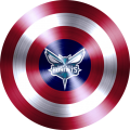 Captain American Shield With Charlotte Hornets Logo decal sticker