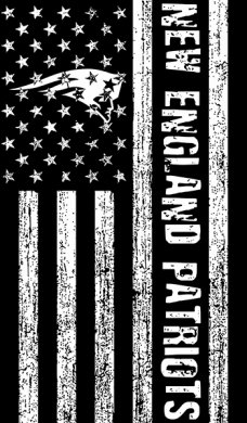 New England Patriots Black And White American Flag logo Sticker Heat Transfer