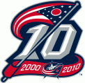 Columbus Blue Jackets 2010 11 Anniversary Logo decal sticker