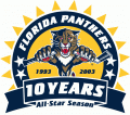 Florida Panthers 2002 03 Anniversary Logo decal sticker