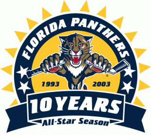 Florida Panthers 2002 03 Anniversary Logo Sticker Heat Transfer