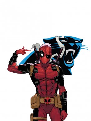 Carolina Panthers Deadpool Logo Sticker Heat Transfer