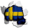 Fist Sweden Flag Logo decal sticker