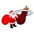Miami Heat Santa Claus Logo Sticker Heat Transfer