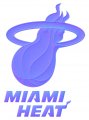 Miami Heat Colorful Embossed Logo Sticker Heat Transfer