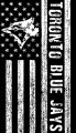 Toronto Blue Jays Black And White American Flag logo Sticker Heat Transfer