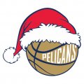 New Orleans Pelicans Basketball Christmas hat logo decal sticker