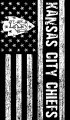 Kansas City Chiefs Black And White American Flag logo decal sticker