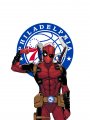 Philadelphia 76ers Deadpool Logo Sticker Heat Transfer