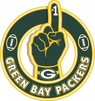 Number One Hand Green Bay Packers logo decal sticker