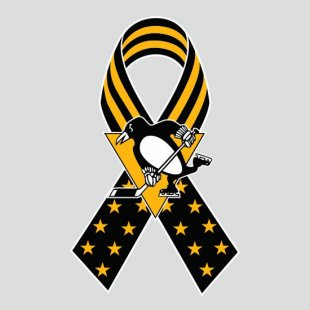 Pittsburgh Penguins Ribbon American Flag logo Sticker Heat Transfer