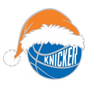 New York Knickerbockers Basketball Christmas hat logo decal sticker