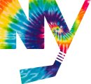 New York Islanders rainbow spiral tie-dye logo decal sticker