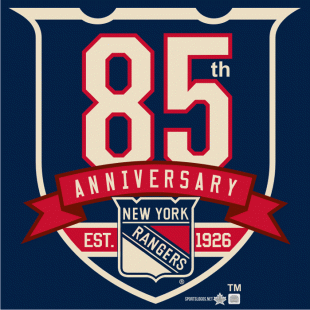 New York Rangers 2010 11 Anniversary Logo decal sticker