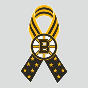 Boston Bruins Ribbon American Flag logo Sticker Heat Transfer