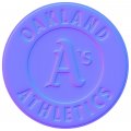 Oakland Athletics Colorful Embossed Logo Sticker Heat Transfer