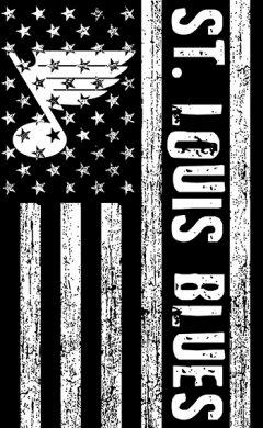 St. Louis Blues Black And White American Flag logo decal sticker