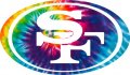 San Francisco 49ers rainbow spiral tie-dye logo Sticker Heat Transfer
